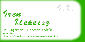 iren klepeisz business card